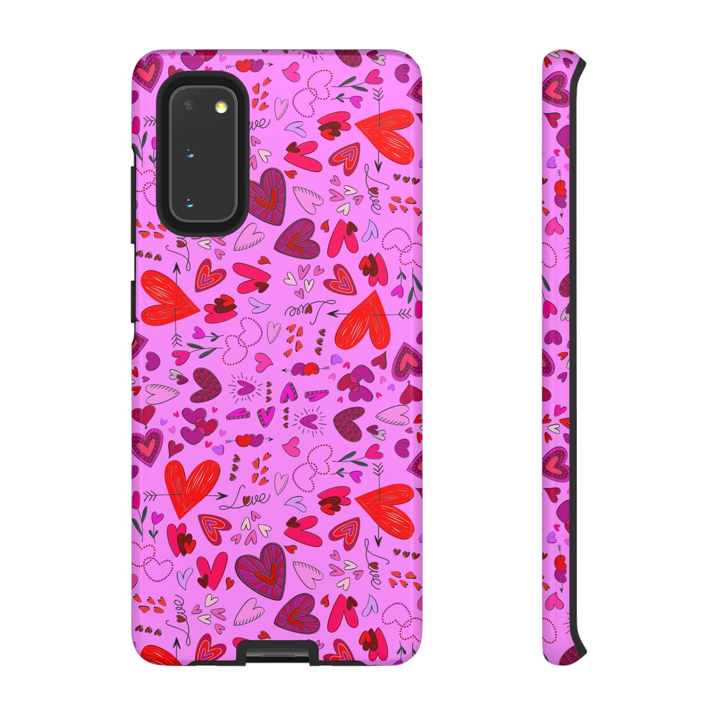 Heart Doodles - Fuschia Pink ff8eff - Tough Cases