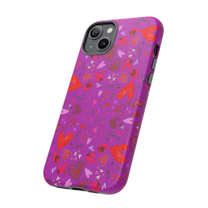 Heart Doodles - Deep Magenta B805AE - Tough Cases