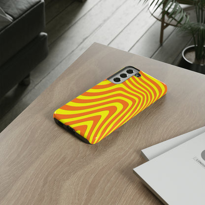 Retro wavy - yellow and orange - Tough Cases