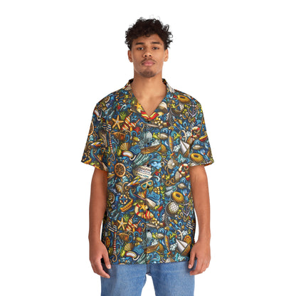 Nautical Doodles - Men's Hawaiian Shirt