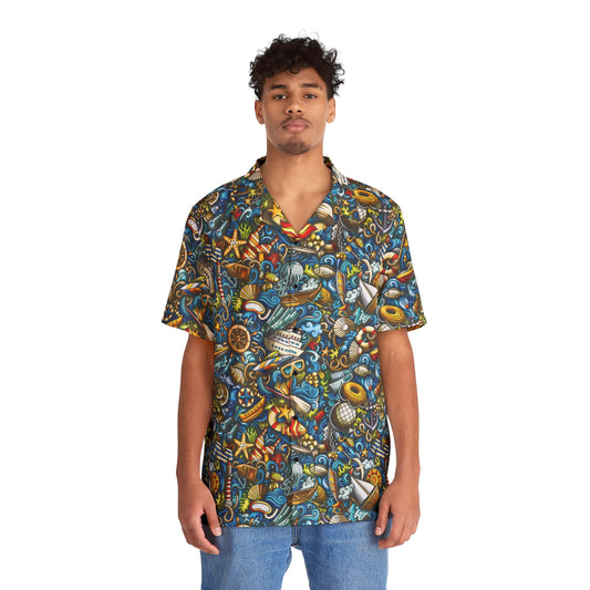 Nautical Doodles - Men's Hawaiian Shirt