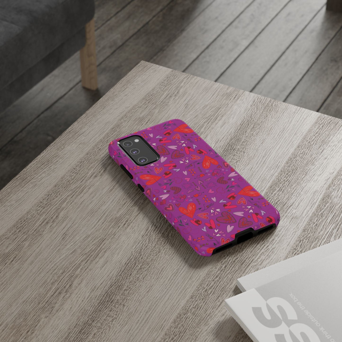 Heart Doodles - Deep Magenta B805AE - Tough Cases