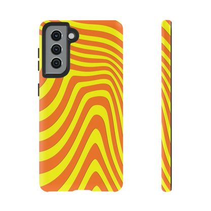 Retro wavy - yellow and orange - Tough Cases