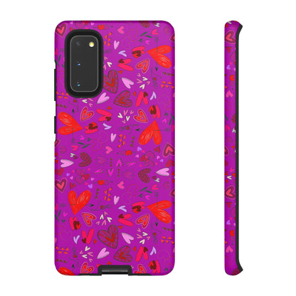 Heart Doodles - Deep Magenta B805AE - Tough Cases