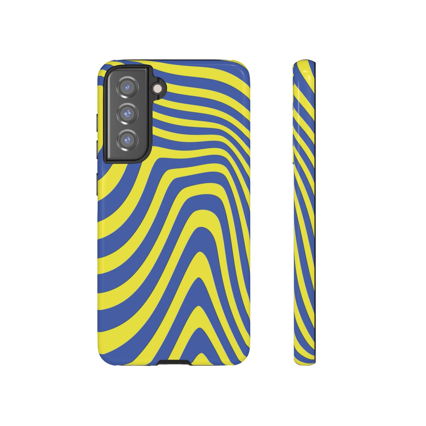 Retro wavy - yellow and blue - Tough Cases