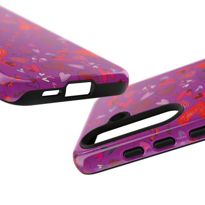 Heart Doodles - Deep Magenta B805AE - Tough Cases