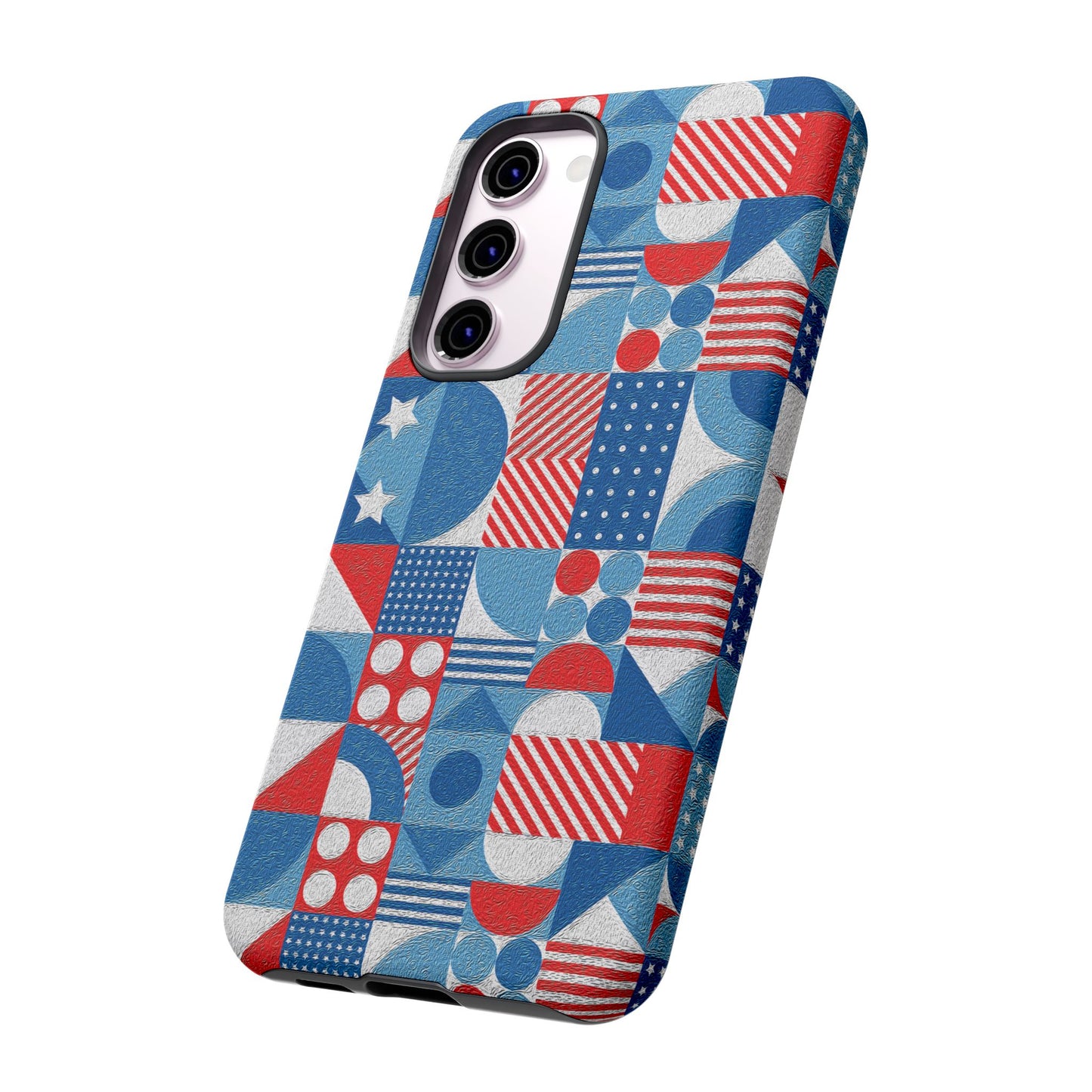 Red White and Blue Bold Pattern - BIG - Oil Paint Texture - Tough Cases