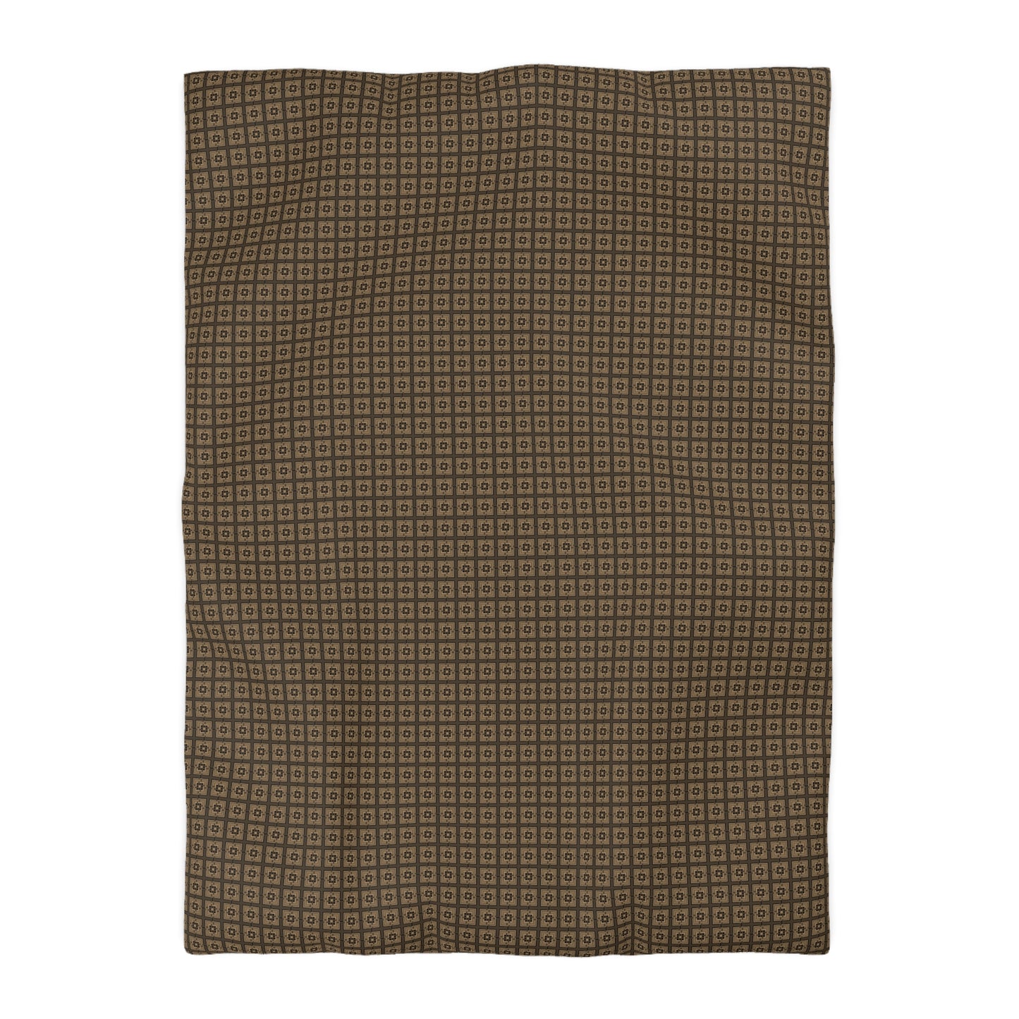 Intersecting Squares - Brown - Microfiber Duvet Cover