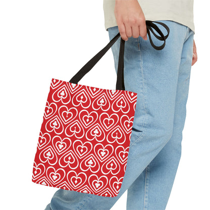 Ducks in the Deck - White - Scarlet de0000 - Tote Bag