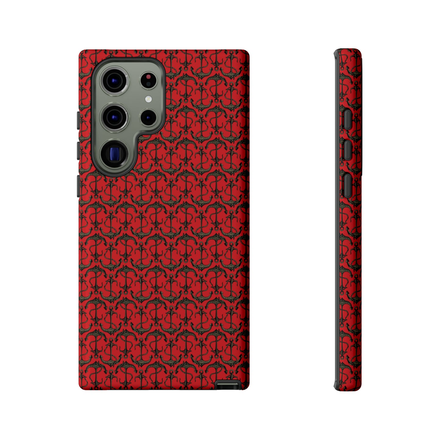 Anchors Away - Black Gray - Scarlet de0000 - Tough Cases