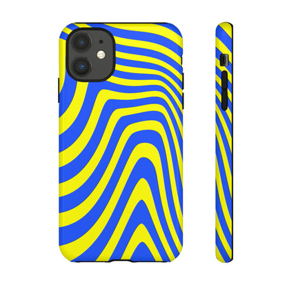 Retro wavy - yellow and blue - Tough Cases