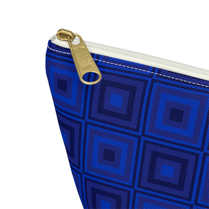 Blue Squares - Accessory Pouch w T-bottom