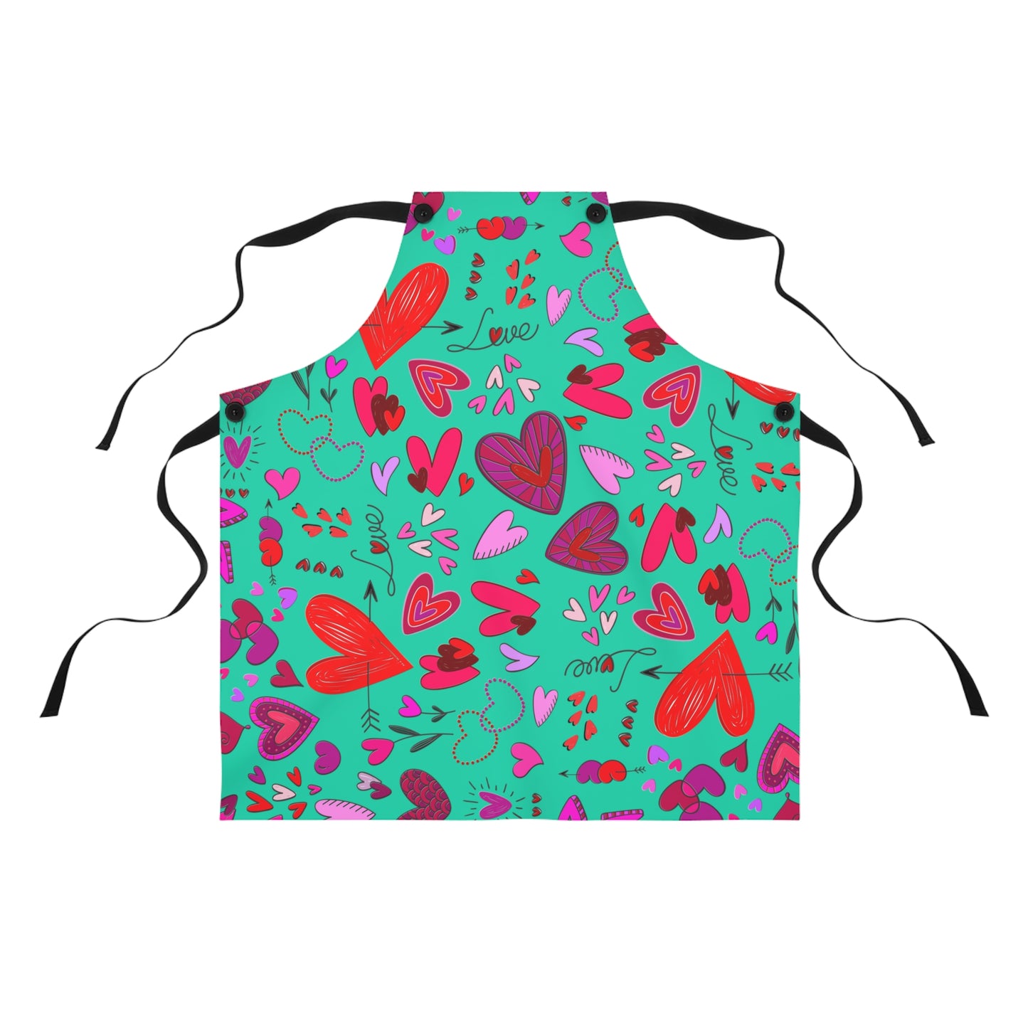 Heart Doodles - Turquoise 12d3ad - Apron