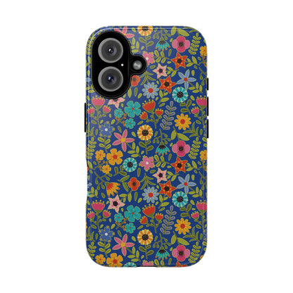 Playful Spring flowers - blue - Tough Cases