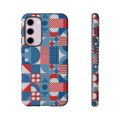 Red White and Blue Bold Pattern - BIG - Oil Paint Texture - Tough Cases