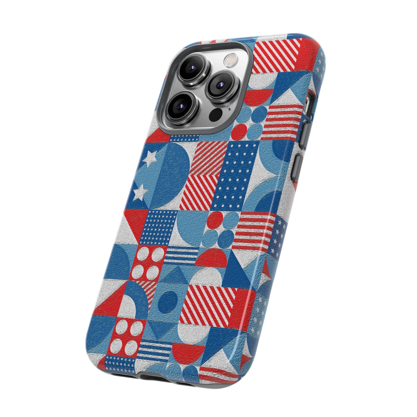 Red White and Blue Bold Pattern - BIG - Oil Paint Texture - Tough Cases