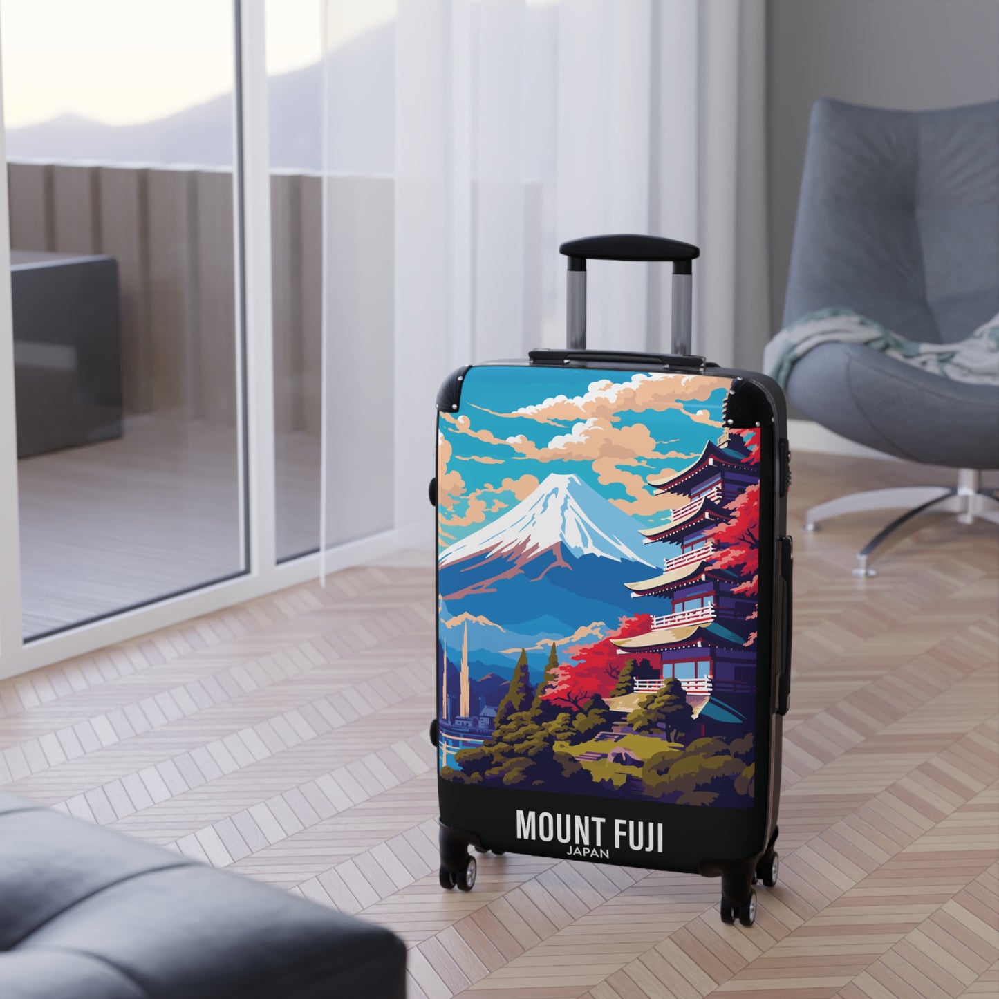 Mount Fuji - Japan - Black 000000 - Suitcase