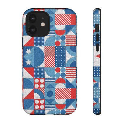 Red White and Blue Bold Pattern - BIG - Oil Paint Texture - Tough Cases