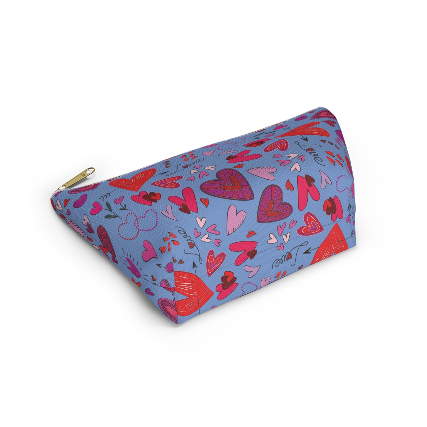 Heart Doodles - Fennel Flower 74a6ff - Accessory Pouch w T-bottom