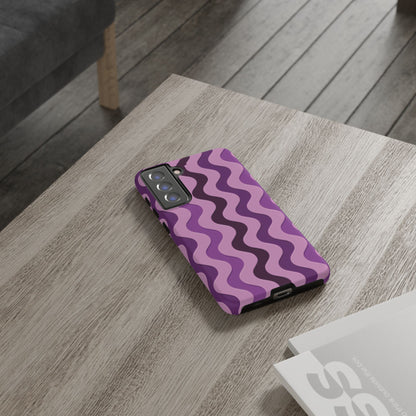 Vertical retro wavy purple and pink - Tough Cases