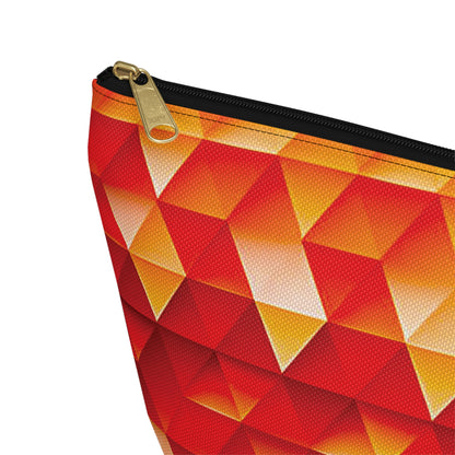 Geometric Flame - Red Triangles - Boston University Red d00000 - Accessory Pouch w T-bottom