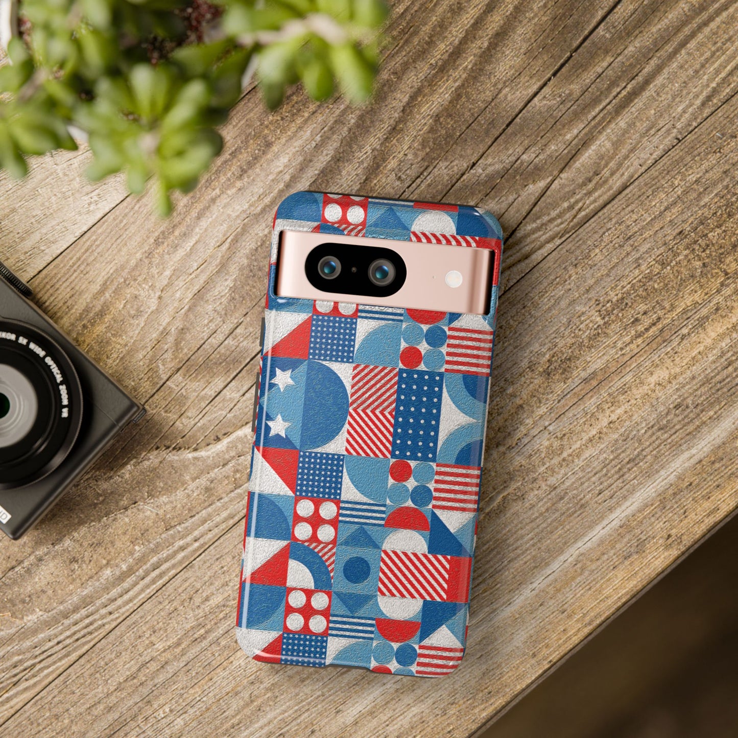 Red White and Blue Bold Pattern - BIG - Oil Paint Texture - Tough Cases