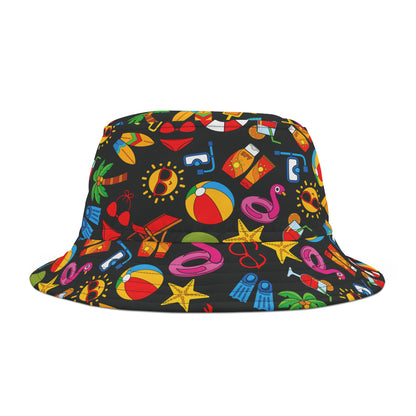 Summer Vibes - Black 000000 - Bucket Hat (AOP)