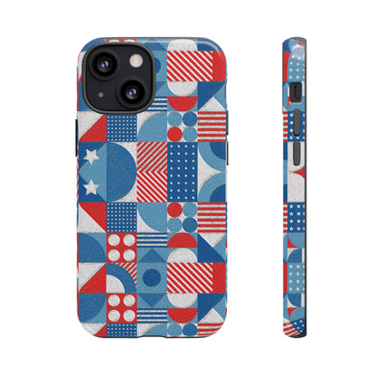 Red White and Blue Bold Pattern - BIG - Oil Paint Texture - Tough Cases