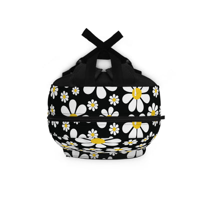 Ducks in Daisies - Black 000000 - Backpack