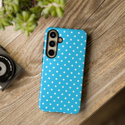 White dots on blue - Tough Cases