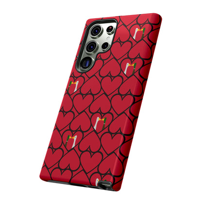 Ducks in hearts - Fire Engine Red c8092e - Tough Cases