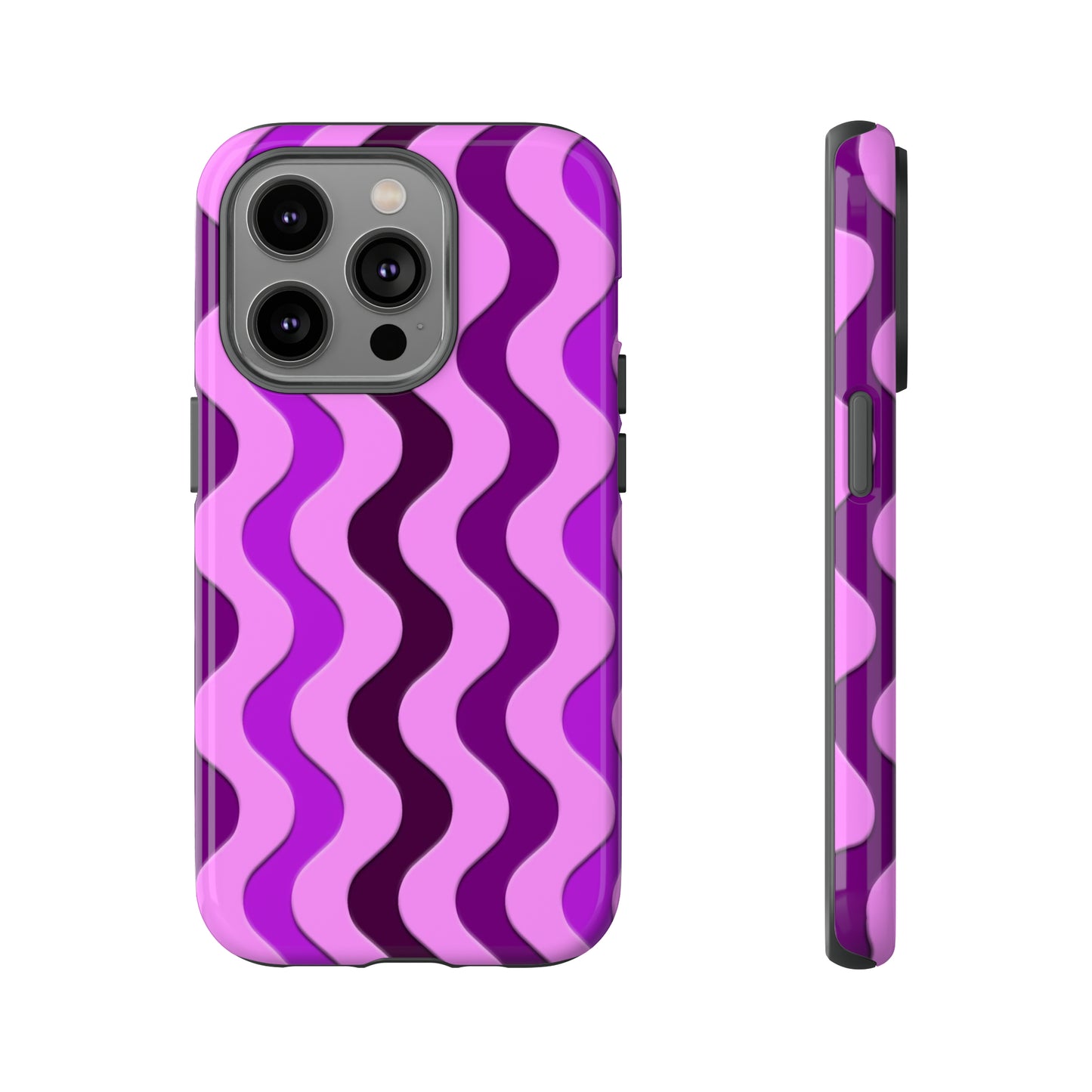 Vertical retro wavy purple and pink - Tough Cases