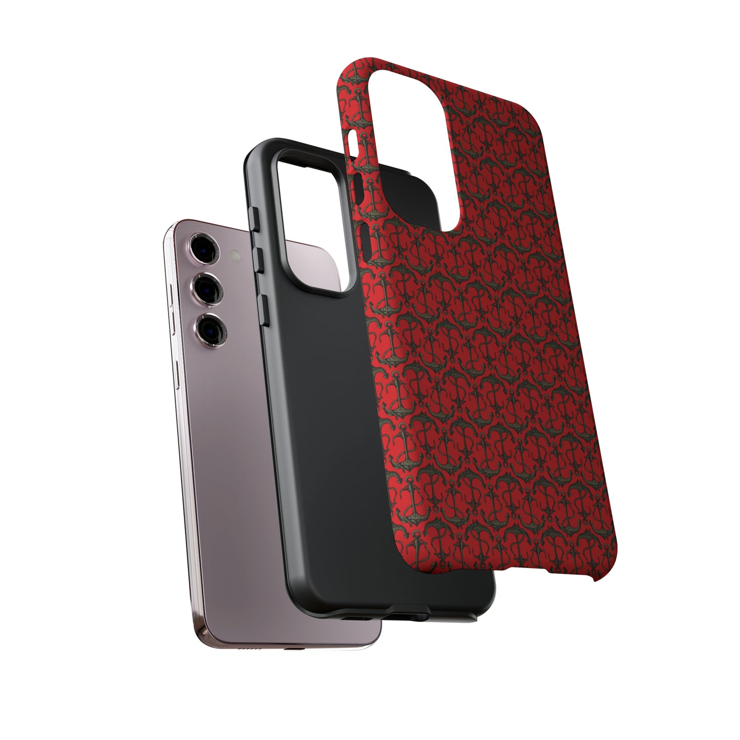 Anchors Away - Black Gray - Scarlet de0000 - Tough Cases