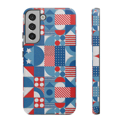 Red White and Blue Bold Pattern - BIG - Oil Paint Texture - Tough Cases