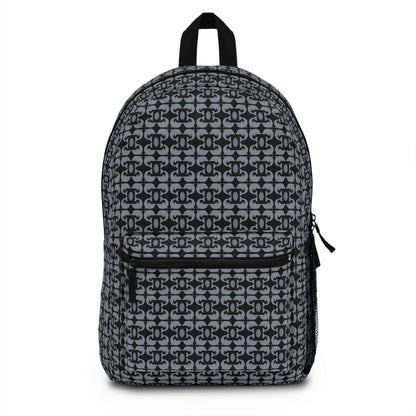 Playful dolphins - Gray - Black 000000 - Backpack