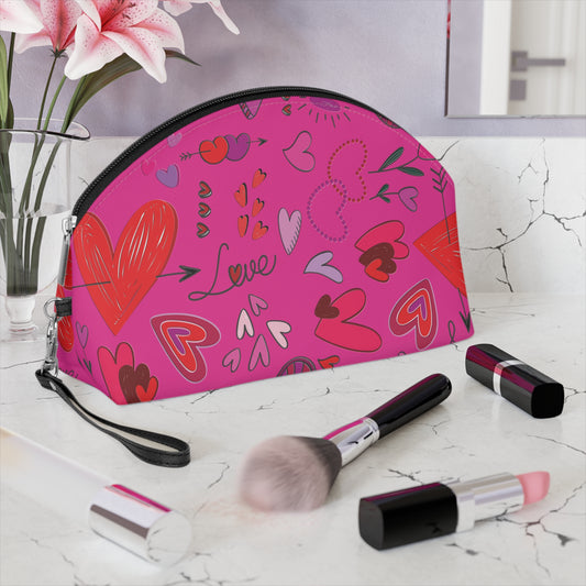 Heart Doodles - Mean Girls Lipstick ff00a8 - Makeup Bag