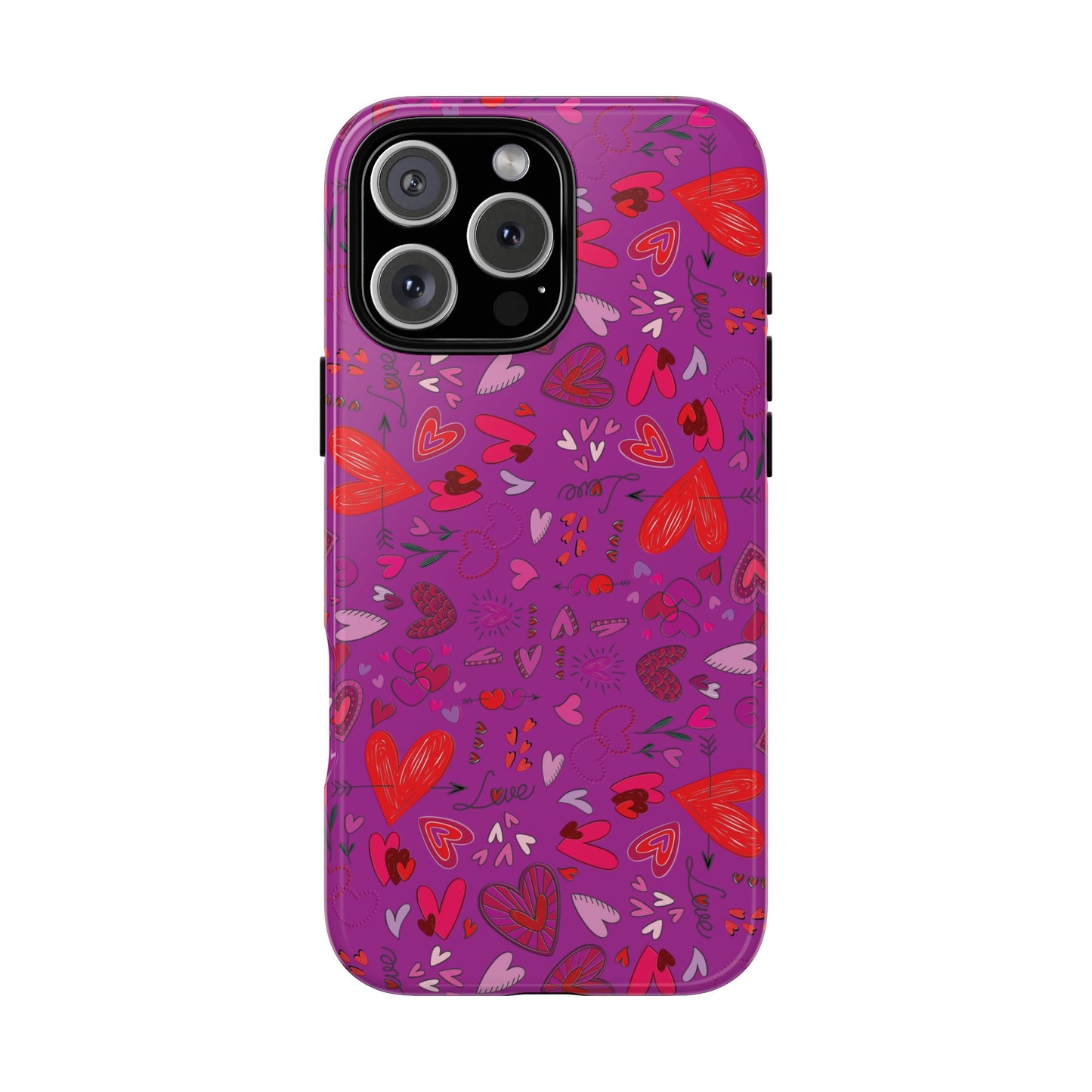 Heart Doodles - Deep Magenta B805AE - Tough Cases