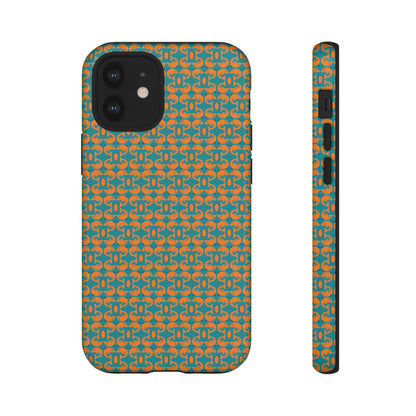 Playful dolphins - Orange - Aqua 008E97 - Tough Cases