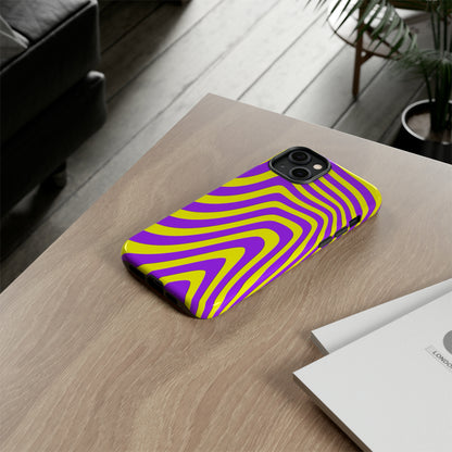 Retro wavy - yellow and purple - Tough Cases