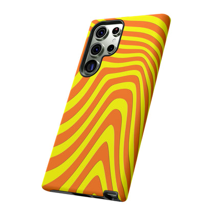 Retro wavy - yellow and orange - Tough Cases