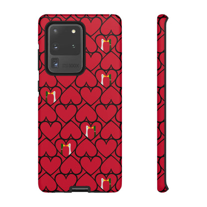 Ducks in hearts - Fire Engine Red c8092e - Tough Cases