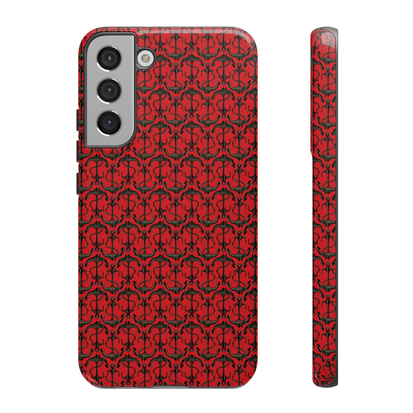 Anchors Away - Black Gray - Scarlet de0000 - Tough Cases