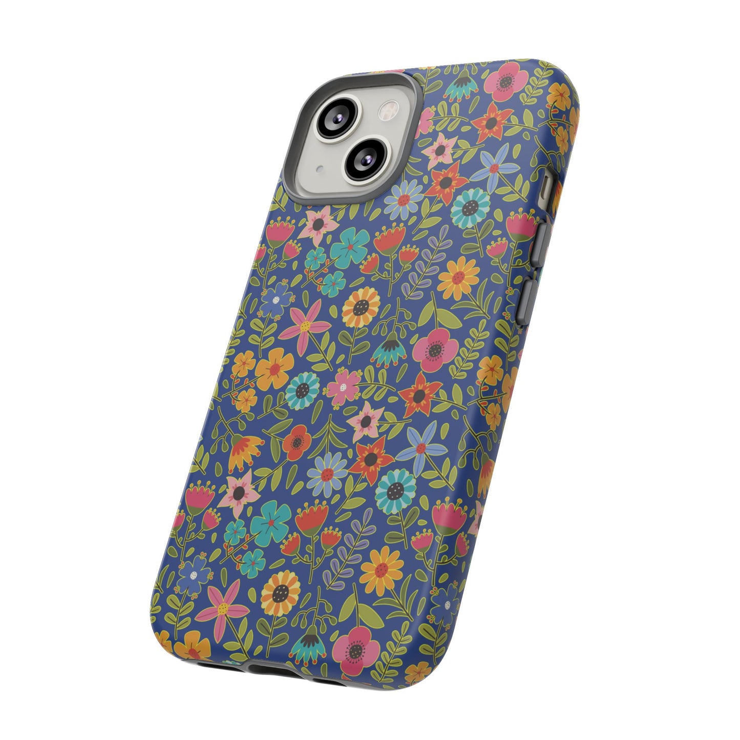 Playful Spring flowers - blue - Tough Cases