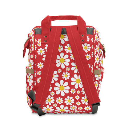 Ducks in Daisies - Scarlet de0000 - Multifunctional Diaper Backpack