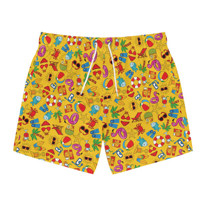 Summer Vibes - Gold Color ffcc00 - Swim Trunks