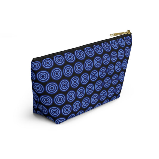 Colorful Circles - Blue - Black - Accessory Pouch w T-bottom