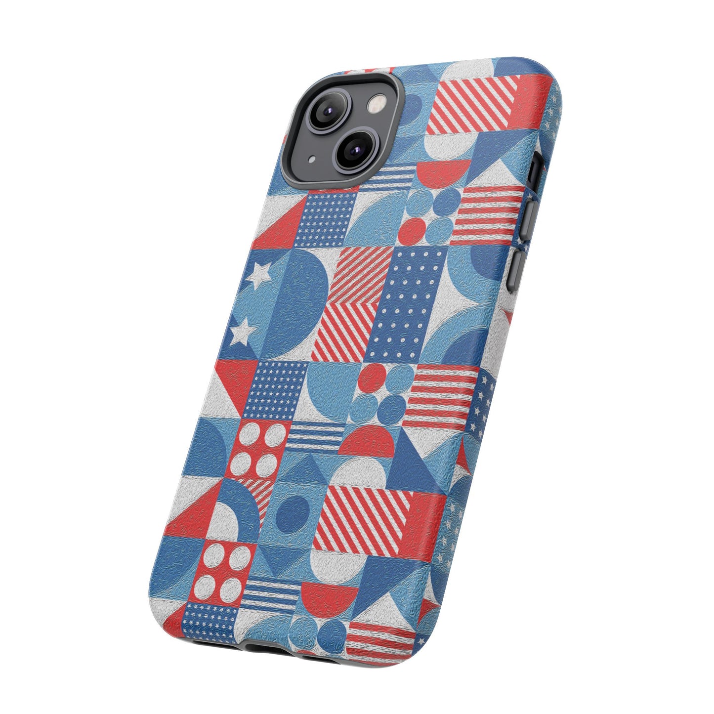 Red White and Blue Bold Pattern - BIG - Oil Paint Texture - Tough Cases