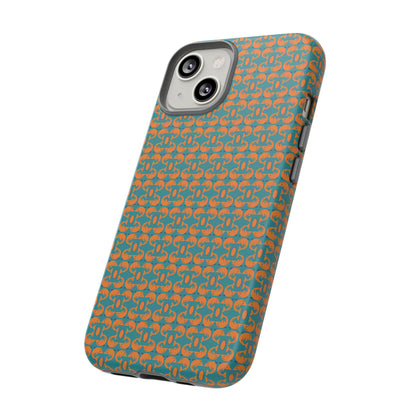 Playful dolphins - Orange - Aqua 008E97 - Tough Cases