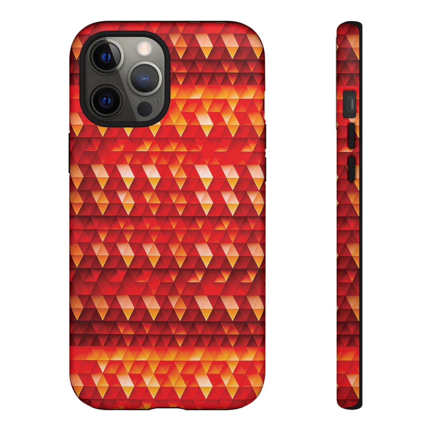 Geometric Flame - Red Triangles - Boston University Red d00000 - Tough Cases