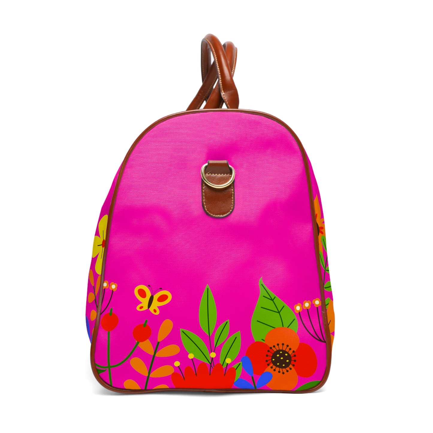 Bright Summer flowers - Mean Girls Lipstick ff00a8 - Waterproof Travel Bag